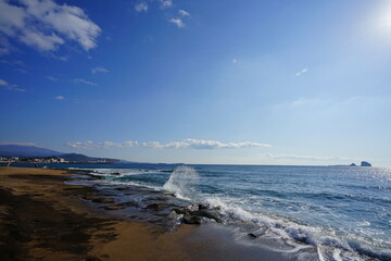 fine seascape with island