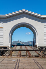 Ships in San Francisco Bay, USA.