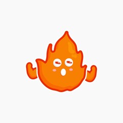 cute character fire cute sticker design set bundle for shop element nature fire yellow very strong