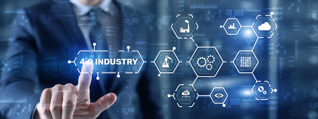 Industry 4.0 - The Fourth Industrial Revolution. Business Technology concept