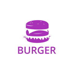 Hamburger Burge Logo Vector One Color