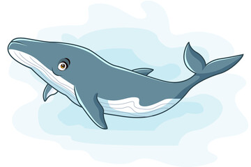 Naklejka premium A cute whale cartoon. vector illustration