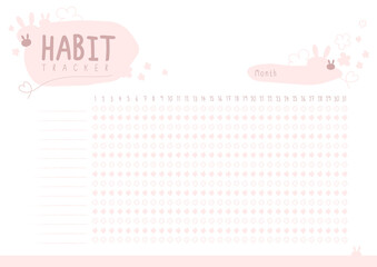 habit tracker monthly planner blank template