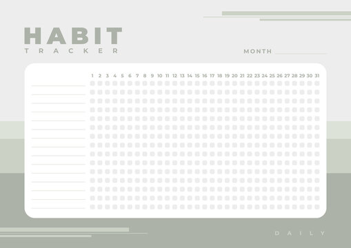 habit tracker monthly planner blank template