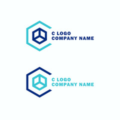 Minimal C letter logo. C vector logo template.
