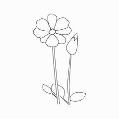 Coloring book. Hand drawn. Black and white. children. Flowers.
