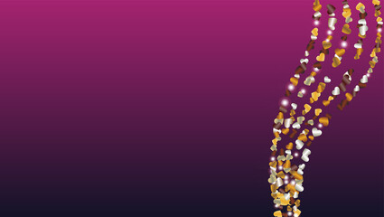 Realistic Background with Confetti of Hearts Glitter Particles. St. Valentine Day. Celebration pattern. Light Spots. Explosion of Confetti. Glitter Vector Illustration. Design for Banner.