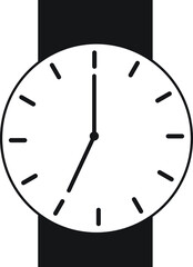 Happy Father's Day Watch Black and White Vector Icon.