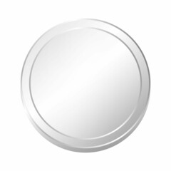 Shiny and sparkling gold coin. Also suitable for use as a button. 3 D. Vector illustration.