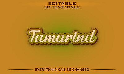 Editable tamarind 3D text effect style template
