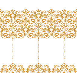 Wallpaper in the style of Baroque. Modern vector background. White and gold floral ornament. Graphic pattern for fabric, wallpaper, packaging. Ornate Damask flower ornament