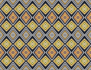Geometric ethnic flower pattern for background,fabric,wrapping,clothing,wallpaper,Batik,carpet,embroidery style.
