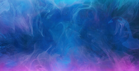 Ink water mix. Magic burst. Blue purple paint blend. Abstract art background shot on Red Cinema camera 6k.
