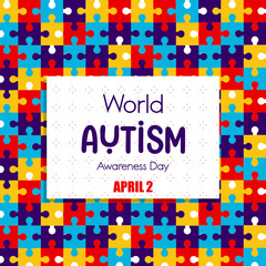 Fototapeta na wymiar World Autism Awareness Day Banner Design