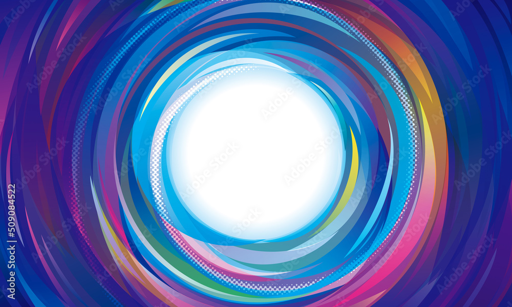 Poster colorful swirl circle round frame abstract background.