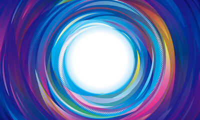 Colorful swirl circle round frame abstract background.