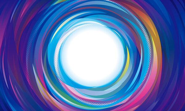 Colorful swirl circle round frame abstract background.