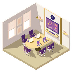 isometic Conference room in business center Vector illustration
