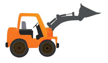 Orange bulldozer tractor. vector illustration
