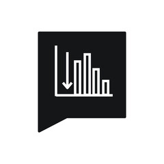 Bar graphic in chat bubble icon design. vector illustration