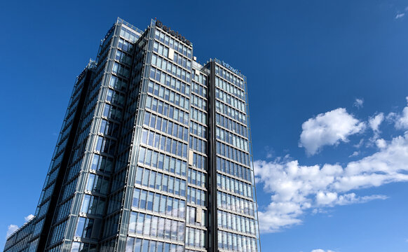 The Mark modern office building in Bucharest, headquarters for Deloitte and InfoSys companies. Romania, 2022.