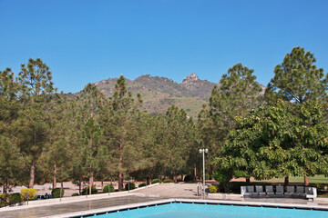 View of Margalla Hills close Faisal Mosque in Islamabad, Pakistan