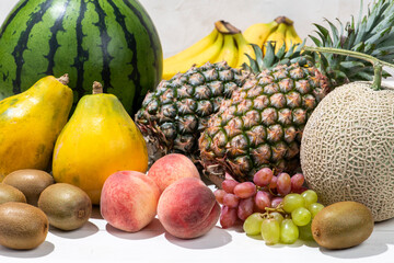 夏が旬の果物の集合