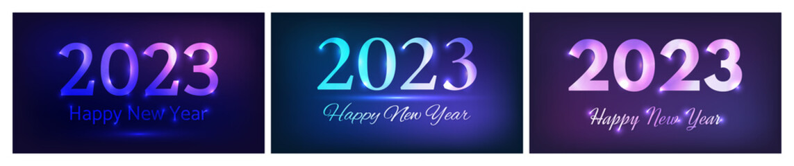 2023 Happy New Year neon background