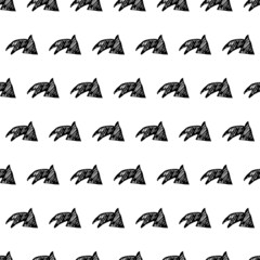 Seamless pattern with black hand drawn arrows