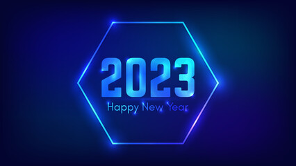 2023 Happy New Year neon background