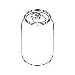 Drink can mockup. Hand drawn vector illustration with Aluminum can. Used for poster, banner, t-shirt print, bag print, badges and logo design.