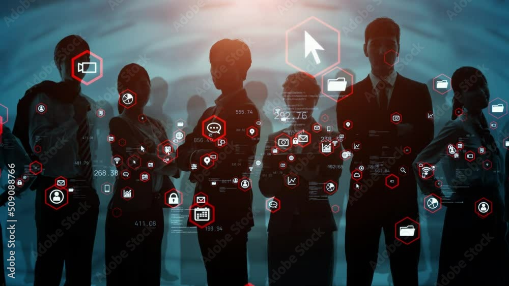 Poster business and technology concept. communication network. data analysis. management strategy. digital 