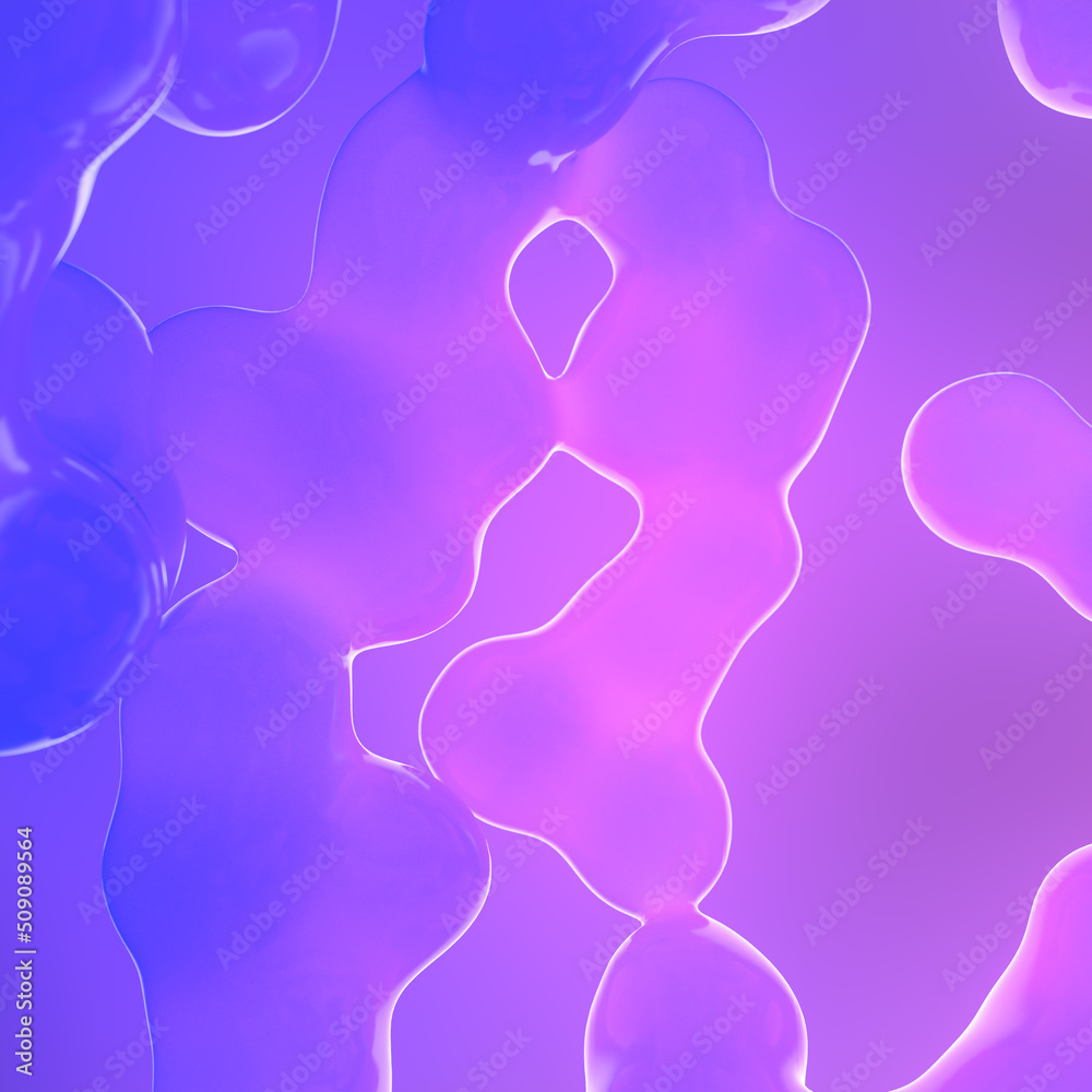 Aufkleber background with flying neon drops of liquid modern template for graphic design. 3d rendering digital