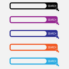 Obraz premium Search box template icon. Arrow point object vector illustration.
