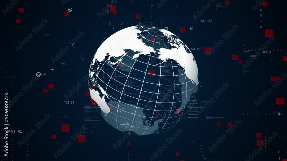 Poster Global communication network concept. Digital transformation.