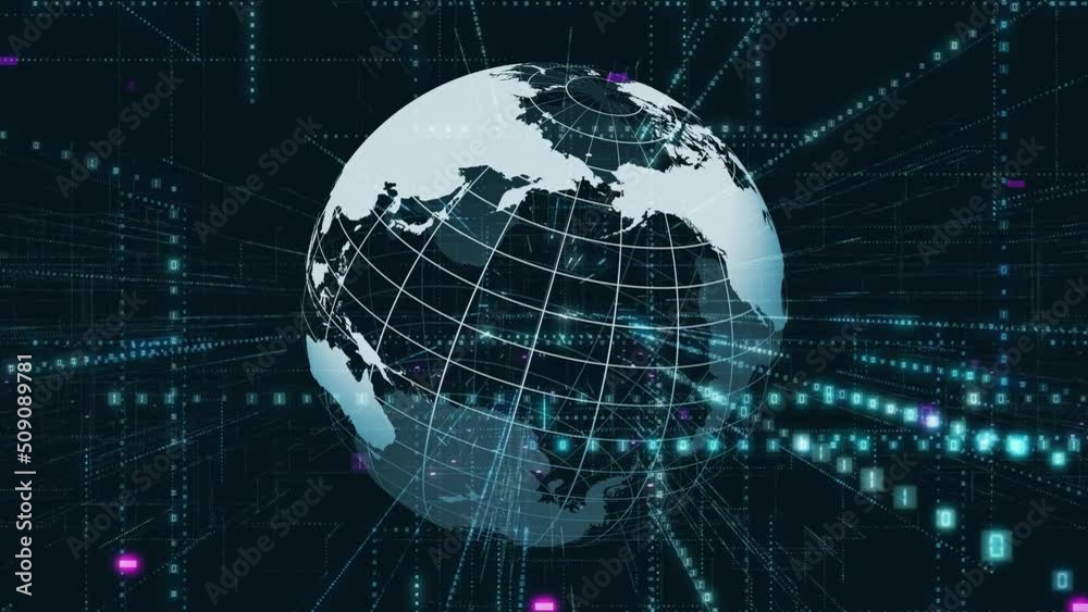 Aufkleber Global communication network concept. Digital transformation.