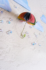 梅雨、傘、ホワイト背景、漆喰