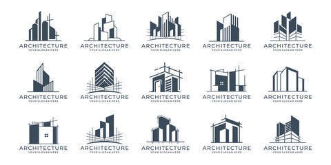 building architectural logo set design inspiration.