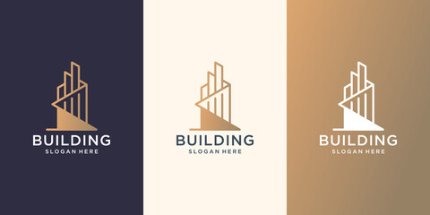 creative Building logo template. design city building abstract for logo design inspiration.
