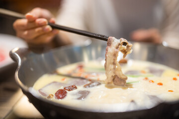 Taiwan mala spicy duck blood hot pot