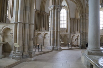 La Basilique Sainte Marie Madeleine, basilique de Vezelay, intérieur de la basilique, village de Vezelay, département de l'Yonne, France