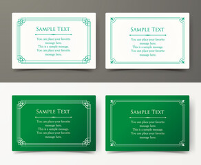 高級感のあるカードデザイン。アンティークな装飾デザイン。エレガントな縁の模様。