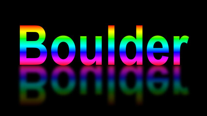 Obraz premium Rainbow colored city sign with reflection illustrating diversity, inclusion and equality