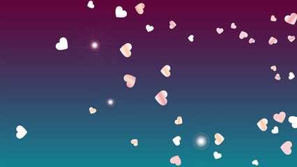 Realistic Background with Confetti of Hearts Glitter Particles. St. Valentine Day. Celebration pattern. Light Spots. Explosion of Confetti. Glitter Vector Illustration. Design for Banner.