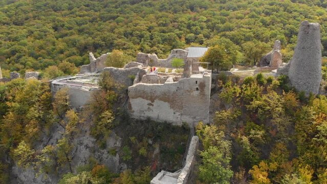 Aerial view of the Ujarma fortress in Kakheti region, Georgia.
