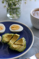 Breakfast with egg and avocado