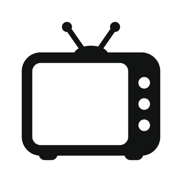 Retro TV icon in flat style, black and white retro TV icon, Vector illustration of Retro TV icon for you design.
