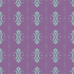 Lines and curves seamless pattern. Hand-drawn illustration. Abstract pink lilac background with white vertical pattern. endless pattern, print for printing paper, wallpaper, labels