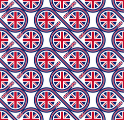 infinity pattern design of union jack flag . vector illustration