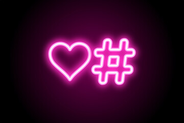 Social media community love hashtag symbol 